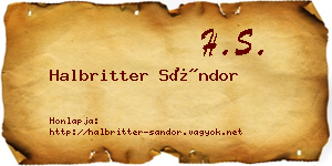 Halbritter Sándor névjegykártya