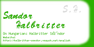 sandor halbritter business card